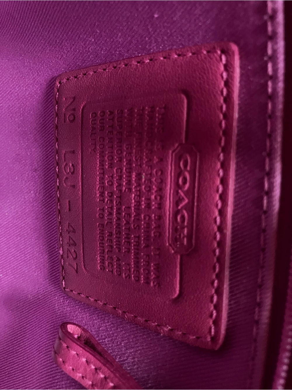 Coach Mini Pink Canvas Tote with Cream Accents - Picture 6 of 8